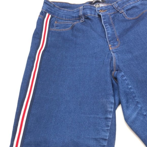 LIKE NEW WAX SPORTS JEANS 14/32x26 RED WHITE AND BLUE STRIPE 🇺🇸 - Picture 5 of 11